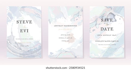 Watercolor Minimal Card. Classic Vector Design Cards. Wedding Abstract Background Invitation. Art Template. Set of Creative Illustrations for Brochure, Cover Design. Minimalistic Watercolor Artwork.