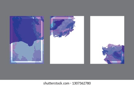 Watercolor minimal cover template for book, catalog and annual. 