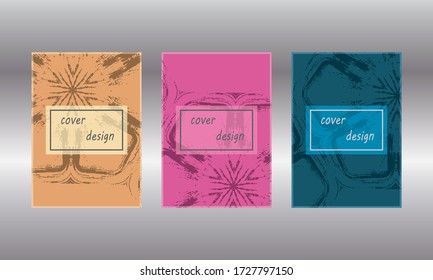 Watercolor minimal cover template for book, catalog and annual.