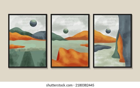 Watercolor Minimal Landscape Covers Set