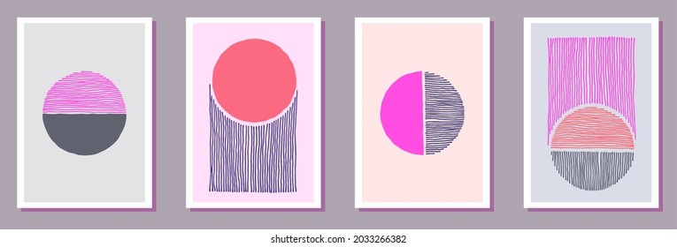 Watercolor minimal postcards vector collection. Watercolor smudges backgrounds. 50s style prints. Stylish office poster layouts. Brush stroke elements.