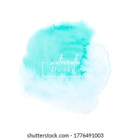 Watercolor mint cloud paint background - Vector. Perfect art abstract design for logo or poster.