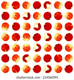 Watercolor modern pattern with red polka dots. Seamless pattern. Abstract background. Vector illustration.