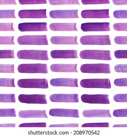 Watercolor modern pattern with strips. Seamless pattern on the white background. Vector illustration. 