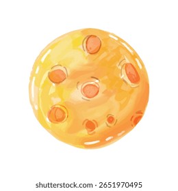 watercolor moon and moonlight and star, orbit in the galaxy. planets icons vectors, Earth, moon, Mars, Jupiter, planets in the galaxy.