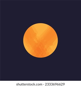 Watercolor moon on a blue background.Vector