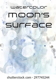 Watercolor Moon Surface Abstract Background. Vector Pattern