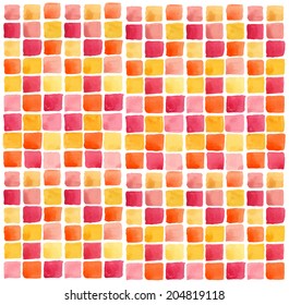 Watercolor mosaic background drawn in vector.