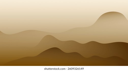 Watercolor Mountain Landscape Background. Adventure. Spring. Summer Banner. Wild Forest. Wallpaper. Vector Illustration