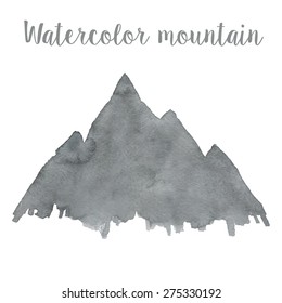 Watercolor mountain in vector