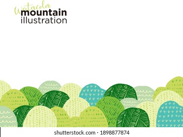 Watercolor mountain vector illustration background