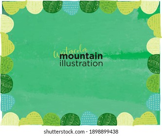 Watercolor mountain vector illustration background