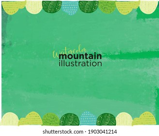 Watercolor mountain vector illustration background