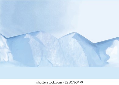 watercolor mountain winter isolated on white background