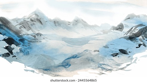 Watercolor mountains background vector design in eps 10