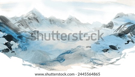 Watercolor mountains background vector design in eps 10