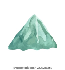 Watercolor mountains. Template for banner, poster, packaging, postcard, web design. Hand Drawn vector illustration.
