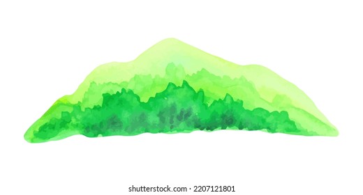 Watercolor mountains. Template for banner, poster, packaging, postcard, web design. Hand Drawn vector illustration.