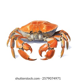 watercolor Mud Crab isolated white background