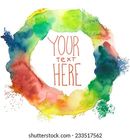 Watercolor multicolored circle