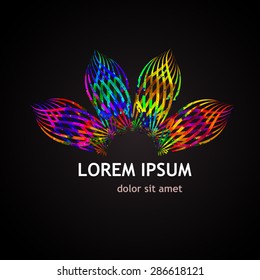 Watercolor multicolored flower. Vector