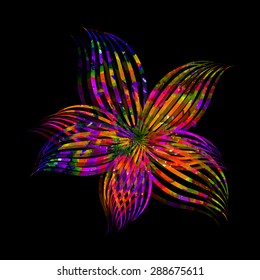 Watercolor multicolored flower. Vector