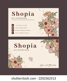 watercolor name card design premium vector