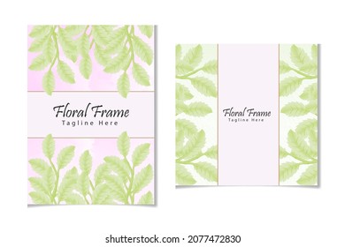 Watercolor natural flower and leaf set design