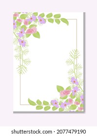Watercolor natural flower and leaf set design
