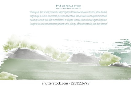 watercolor nature background landscape scene