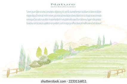 watercolor nature background landscape scene