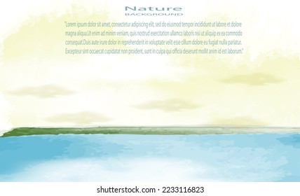 watercolor nature background landscape scene