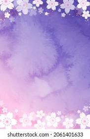 Watercolor night cherry blossom vector illustration (background)