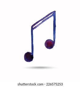 Watercolor note on the white background. Vector.