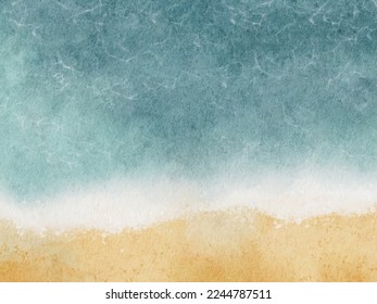 watercolor ocean beach abstract background aerial view