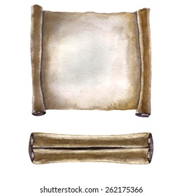 Watercolor old scroll paper.