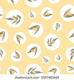 Watercolor Olive Leaf Seamless Pattern