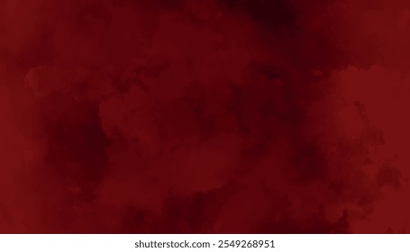 Aquarelle sur fond rouge foncé profond. Abstrait, arrière-plan sombre sur texture nuageuse rouge. Texture cramoisie foncée,