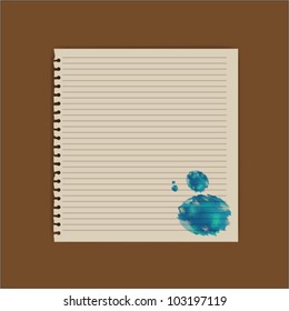 Watercolor on lined paper background
