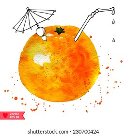 watercolor orange