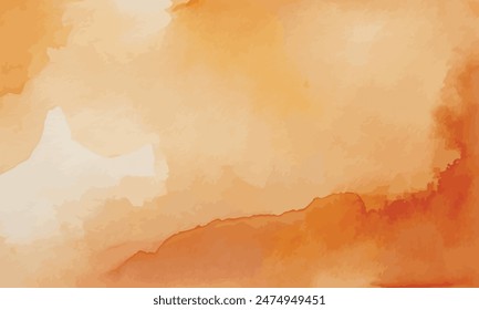 Watercolor Orange Background. Christmas Watercolor Background