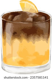 Watercolor orange espresso watercolor illustration isolated element