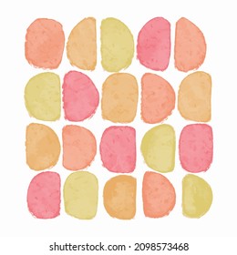 Watercolor Orange Forms. Vector Illustration of Splash Painting Hand Drawn.