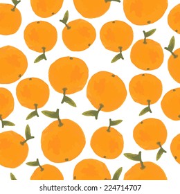 watercolor orange fruits seamless pattern