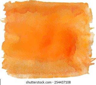 Watercolor orange handmade painted background, vector element