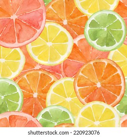  Watercolor orange, lemon, grapefruit, lime