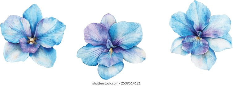 Watercolor orchid flower illustration, hand-painted. Delicate orchid bloom isolated on a white background.