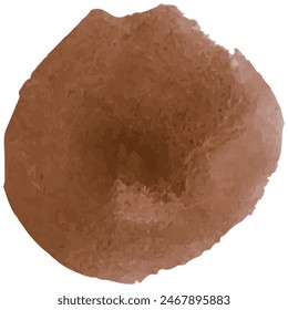Watercolor oval vector frame with brown stain, ready for text insertion