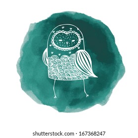 watercolor owl vector/illustration