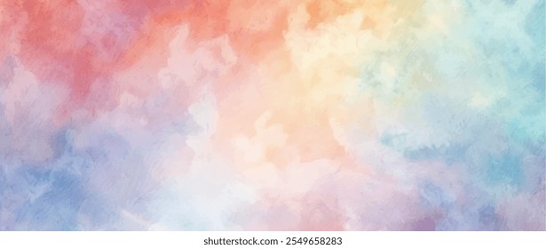 watercolor paint background design with colorful orange pink borders and bright center. colorful rainbow watercolor splash background frame
